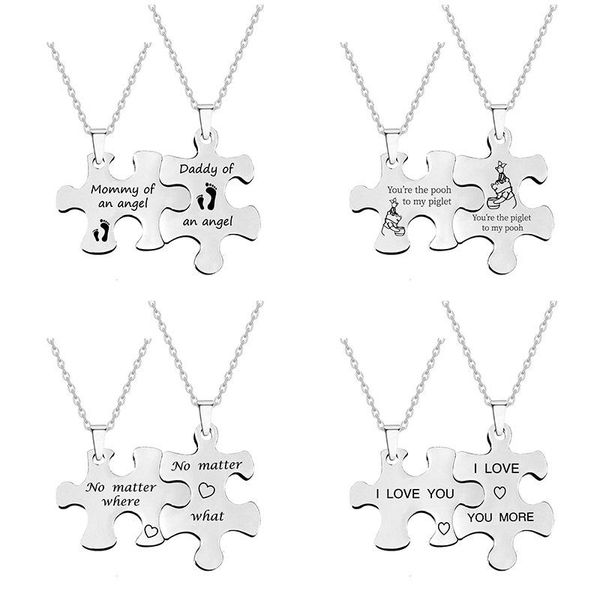 pendant necklaces stainless steel couple necklace matching puzzle his queen her king for women men valentine's day 2pcs, Silver
pendant necklaces stainless steel couple necklace matching puzzle his queen her king for women men valentine's day 2pcs, Silver