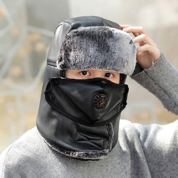 berets ht2096 winter hat men women bomber russian ushanka with scarf mask earflap trapper snow ski cap pu leather, Blue;gray
berets ht2096 winter hat men women bomber russian ushanka with scarf mask earflap trapper snow ski cap pu leather, Blue;gray