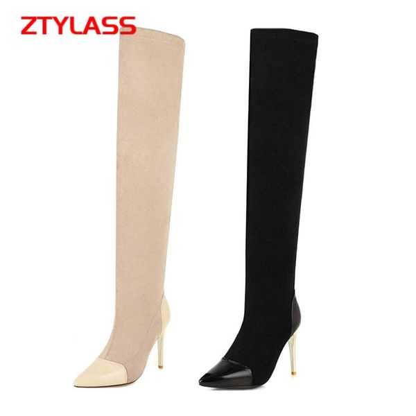 boots autumn women stretch metal thin high heel over the knee female pointed toe black apricot
boots autumn women stretch metal thin high heel over the knee female pointed toe black apricot