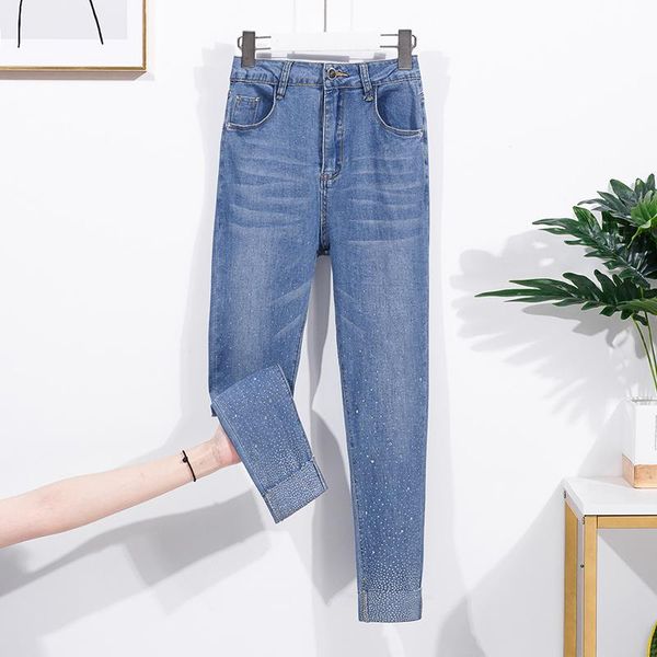 women's jeans large clothes 2021 fat sister autumn fashion slim high waist thin versatile calf elastic, Blue
women's jeans large clothes 2021 fat sister autumn fashion slim high waist thin versatile calf elastic, Blue