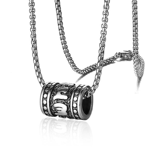 pendant necklaces tibetan buddhism words cylinder titanium steel ancient sliver necklace men jewelry, Silver
pendant necklaces tibetan buddhism words cylinder titanium steel ancient sliver necklace men jewelry, Silver