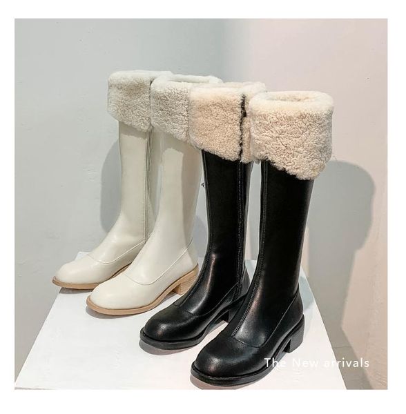 boots 2021 autumn and winter lamb fur snow fashion warmth velvet but knee-high, Black
boots 2021 autumn and winter lamb fur snow fashion warmth velvet but knee-high, Black