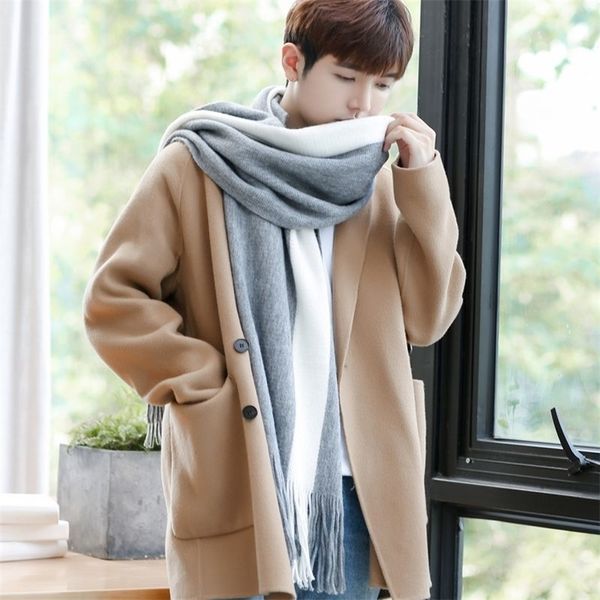 scarf men's winter korean version versatile simple student fashion wool knitted couple warm scarf, Blue;black
scarf men's winter korean version versatile simple student fashion wool knitted couple warm scarf, Blue;black