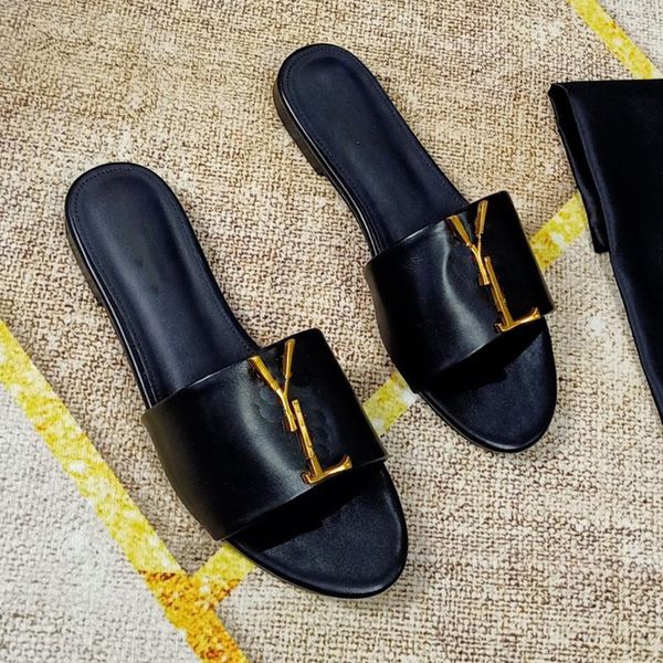 genuine leather slippers luxury sliders women summer flip flops beach sandals with box fashion metal letters slide, Black
genuine leather slippers luxury sliders women summer flip flops beach sandals with box fashion metal letters slide, Black