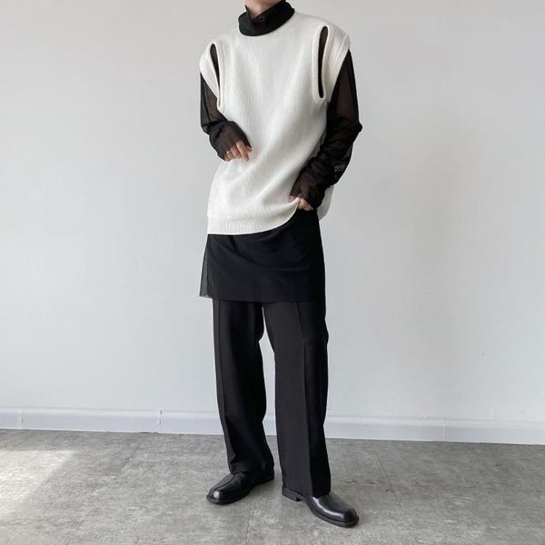 men's vests male women harajuku korean streetwear fashion vintage lovers sweater knitwears men casual sleeveless pullover knit vest, Black;white
men's vests male women harajuku korean streetwear fashion vintage lovers sweater knitwears men casual sleeveless pullover knit vest, Black;white