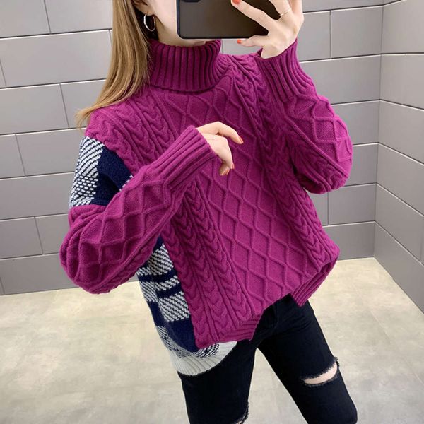 contrast turtleneck women's thickened twist t-shirt 2021 new christmas stitching bottom coat autumn and winter, White;black
contrast turtleneck women's thickened twist t-shirt 2021 new christmas stitching bottom coat autumn and winter, White;black
