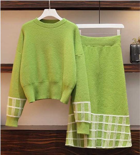 two piece dress plus size 4xl plaid knitted women fashion winter loose sweaters +elastic high waist knit skirts big female casual 2pcs s, White
two piece dress plus size 4xl plaid knitted women fashion winter loose sweaters +elastic high waist knit skirts big female casual 2pcs s, White