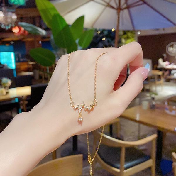 pendant necklaces korean design sense electrocardiogram micro-inlaid necklace female summer not fade ins fashion titanium steel clavic, Silver
pendant necklaces korean design sense electrocardiogram micro-inlaid necklace female summer not fade ins fashion titanium steel clavic, Silver