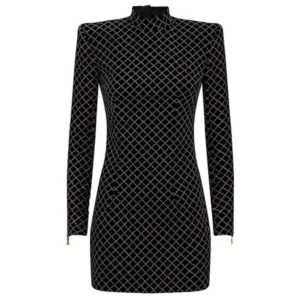 casual dresses high street 2021 est designer dress women's long sleeve plaid glitter sequined sheath velvet mini, Black;gray
casual dresses high street 2021 est designer dress women's long sleeve plaid glitter sequined sheath velvet mini, Black;gray