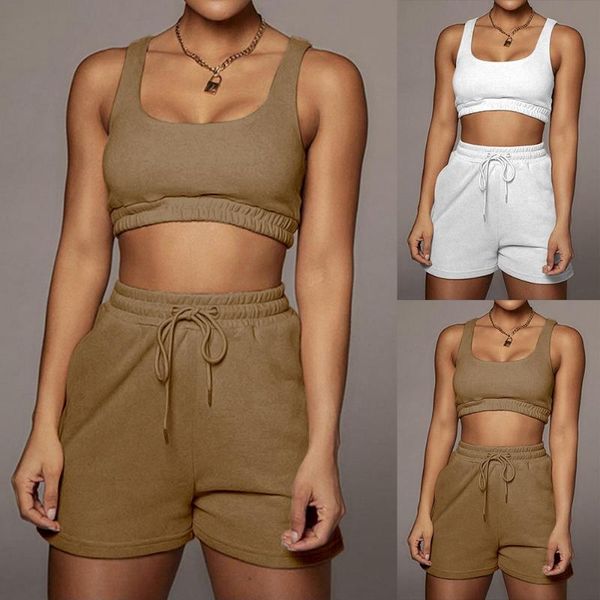 yoga outfit casual solid sportswear two piece sets women 2021 crop and drawstring shorts matching set summer athleisure outfits
yoga outfit casual solid sportswear two piece sets women 2021 crop and drawstring shorts matching set summer athleisure outfits