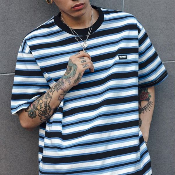 100% cotton men's 2021 summer new retro casual stripe loose round neck short sleeve t-shirt fashion men women wear 94hk, White
100% cotton men's 2021 summer new retro casual stripe loose round neck short sleeve t-shirt fashion men women wear 94hk, White
