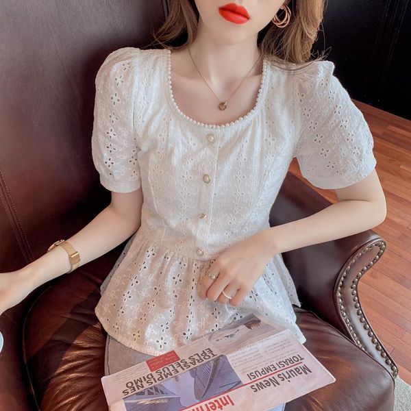 women's blouses & shirts lace summer short style, gathered waist skirt shirt, foreign style 2021 french square collar shirt, White
women's blouses & shirts lace summer short style, gathered waist skirt shirt, foreign style 2021 french square collar shirt, White