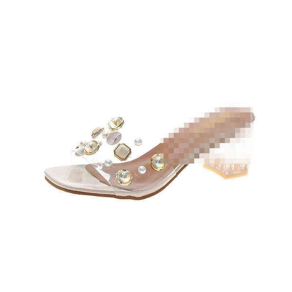 summer high heel thick heel square head pearl transparent sandal fashion foreign trade shoes, Black
summer high heel thick heel square head pearl transparent sandal fashion foreign trade shoes, Black