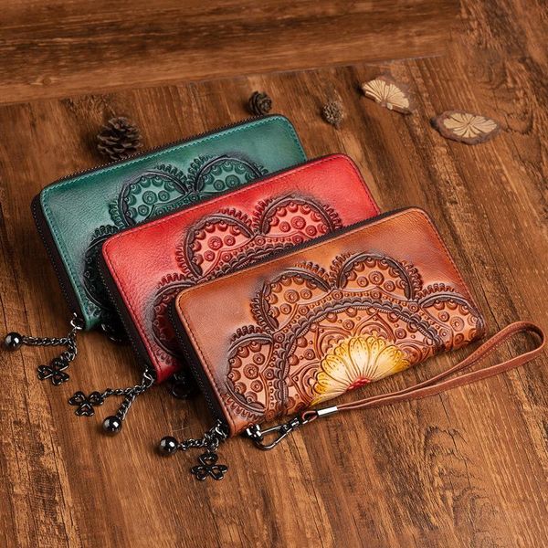 wallets johnature 2021 vintage genuie leather women wallet handmade embossing long hand card holder lady cowhide purse, Red;black
wallets johnature 2021 vintage genuie leather women wallet handmade embossing long hand card holder lady cowhide purse, Red;black