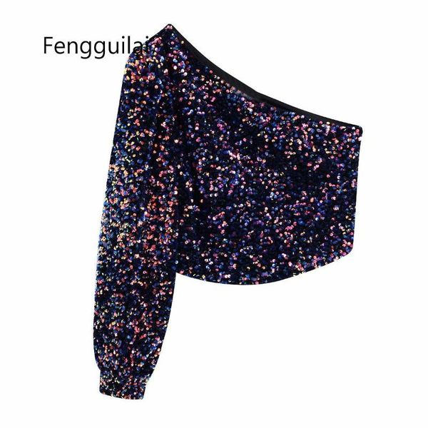 women's blouses & shirts 2021 women one shoulder asymmetric sequins blouse shirt high street side zipper chic blusas femininas, White
women's blouses & shirts 2021 women one shoulder asymmetric sequins blouse shirt high street side zipper chic blusas femininas, White