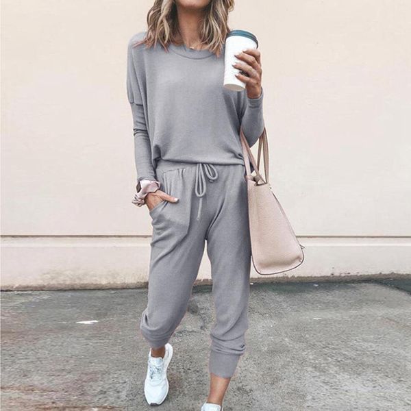 laamei women set solid tracksuit 2 piece set long sleeve sweatshirts drawstring pants women's sport suit autumn sportswear, Gray
laamei women set solid tracksuit 2 piece set long sleeve sweatshirts drawstring pants women's sport suit autumn sportswear, Gray