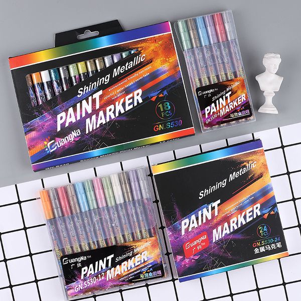 24 colors Metallic micron pen Detailed marking Metal marker for album black paper drawing School Art supplies 0.7mm paint pens
24 colors Metallic micron pen Detailed marking Metal marker for album black paper drawing School Art supplies 0.7mm paint pens
