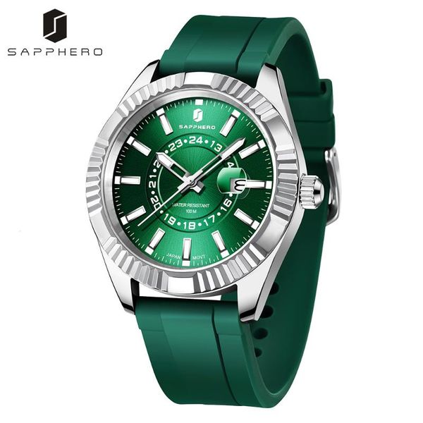 wristwatches mens watch sapphero 100m waterproof stainless steel case silicone strap clock classic casual business luxury male wristwatch, Slivery;brown
wristwatches mens watch sapphero 100m waterproof stainless steel case silicone strap clock classic casual business luxury male wristwatch, Slivery;brown
