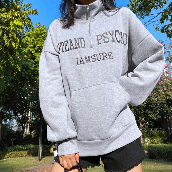 embroidery letter casual oversized sweatshirt women autumn korean long sleeve pullover zipper sweat shirt winter 2021, White
embroidery letter casual oversized sweatshirt women autumn korean long sleeve pullover zipper sweat shirt winter 2021, White
