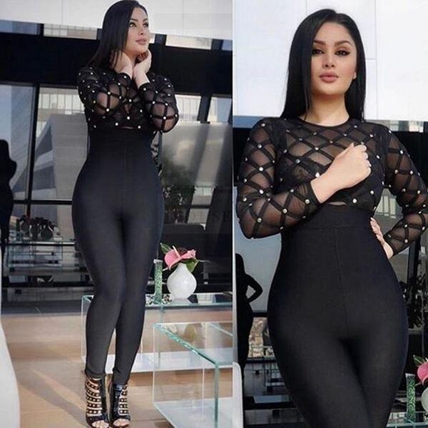 women's jumpsuits & rompers long sleeve plaid black women jumpsuit mesh transparent babatique bodycon bandage patchwork bodysuit vestid, Black;white
women's jumpsuits & rompers long sleeve plaid black women jumpsuit mesh transparent babatique bodycon bandage patchwork bodysuit vestid, Black;white