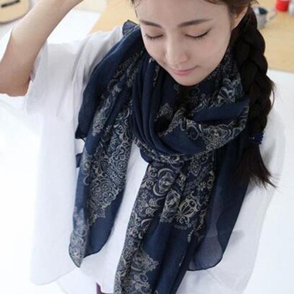 scarves retro style women scarf 170*80cm ethnic chinese porcelain soft comfortable thin cotton voile shawl accessory, Blue;gray
scarves retro style women scarf 170*80cm ethnic chinese porcelain soft comfortable thin cotton voile shawl accessory, Blue;gray