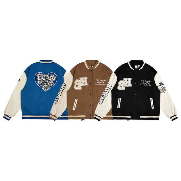 women's jackets alta rua contraste jaqueta feminina retro bordado costura uniforme de beisebol roupas inverno feminino casaco solto joz, Black;brown
women's jackets alta rua contraste jaqueta feminina retro bordado costura uniforme de beisebol roupas inverno feminino casaco solto joz, Black;brown