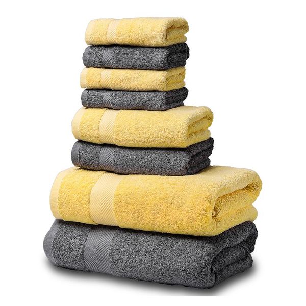 towel luxury bath set,2 large towels,2 hand towels,4 washcloths. cotton highly absorbent bathroom towels (pack of 8)
towel luxury bath set,2 large towels,2 hand towels,4 washcloths. cotton highly absorbent bathroom towels (pack of 8)
