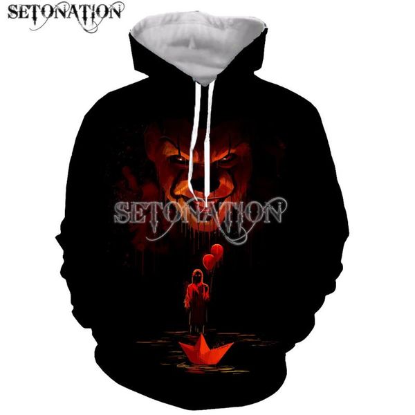 men's hoodies & sweatshirts clown stephen king funny fashion long sleeves 3d print zipper/hoodies/sweatshirts/jacket/men/women drop, Black
men's hoodies & sweatshirts clown stephen king funny fashion long sleeves 3d print zipper/hoodies/sweatshirts/jacket/men/women drop, Black