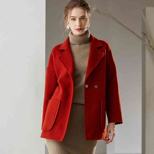 women's wool & blends european and american autumn winter double face tweed short coat loose-fitting version of wool jacket, Black
women's wool & blends european and american autumn winter double face tweed short coat loose-fitting version of wool jacket, Black