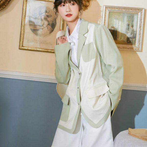 sweet women loose women suit korea ladies office coat stitching pockets trend ladies light green blazer 2021 spring autumn, Black;brown
sweet women loose women suit korea ladies office coat stitching pockets trend ladies light green blazer 2021 spring autumn, Black;brown