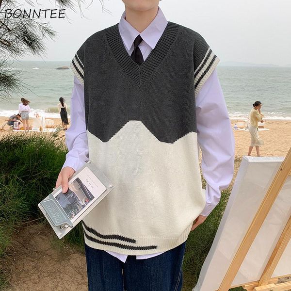 men's vests sweater vest men loose v-neck leisure chic ins retro patchwork streetwear mens korean style knitwear harajuku couples fashi, Black;white
men's vests sweater vest men loose v-neck leisure chic ins retro patchwork streetwear mens korean style knitwear harajuku couples fashi, Black;white