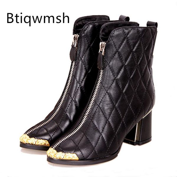 boots 2021 soft leather ankle gold metal round toe front zipper high heel botas de mujer fashion short, Black
boots 2021 soft leather ankle gold metal round toe front zipper high heel botas de mujer fashion short, Black