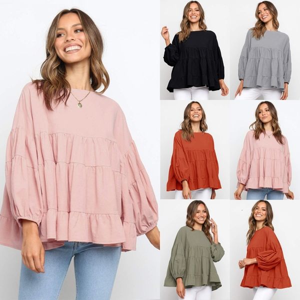 2021 new blusas moda lanterna manga longa casual babados femininas soltos o-neck camisas slidas mulheres 0x3m, White
2021 new blusas moda lanterna manga longa casual babados femininas soltos o-neck camisas slidas mulheres 0x3m, White