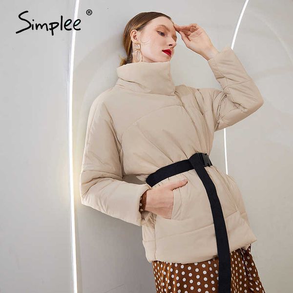 simplee elegant warm short winter coat women fashion design with pocket parka coat stand collar casual sash belt overcoat 201014, Black
simplee elegant warm short winter coat women fashion design with pocket parka coat stand collar casual sash belt overcoat 201014, Black