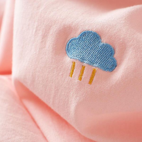 women's t-shirt easycore students embroidery cloud rain 100% cotton short sleeve girls clothes, White
women's t-shirt easycore students embroidery cloud rain 100% cotton short sleeve girls clothes, White
