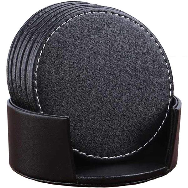 mats & pads set of 6 leather drink coasters round cup mat pad for home and kitchen use black
mats & pads set of 6 leather drink coasters round cup mat pad for home and kitchen use black