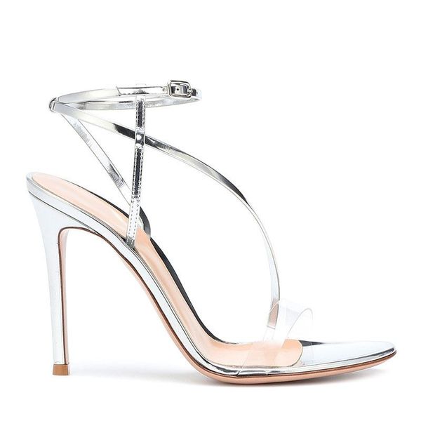 sandals pvc one line silver patent leather ankle buckle thin high heel fashion large size banquet party shoes, Black
sandals pvc one line silver patent leather ankle buckle thin high heel fashion large size banquet party shoes, Black