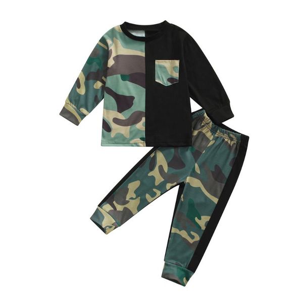 clothing sets 2021 1-6y casual kids baby boy set camouflage patch pocket long sleeve sweatshirt+striped pants fall tracksuit 2pcs, White
clothing sets 2021 1-6y casual kids baby boy set camouflage patch pocket long sleeve sweatshirt+striped pants fall tracksuit 2pcs, White