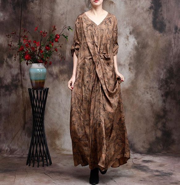 casual dresses superaen spring 2021 original silk print v-neck slim plus size loose ankle-length woman dress, Black;gray
casual dresses superaen spring 2021 original silk print v-neck slim plus size loose ankle-length woman dress, Black;gray