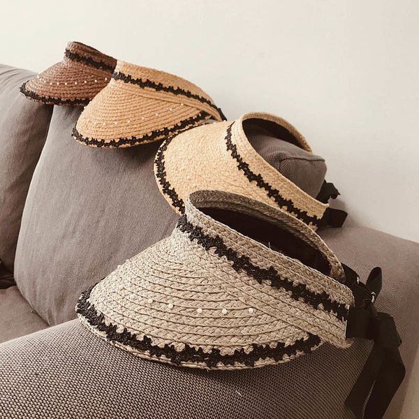 2021 new women handmade raffia sewn braid summer beach lace pearl trimmed sun visor adjustable lady wide brim straw hat 2gmo, Blue;gray
2021 new women handmade raffia sewn braid summer beach lace pearl trimmed sun visor adjustable lady wide brim straw hat 2gmo, Blue;gray