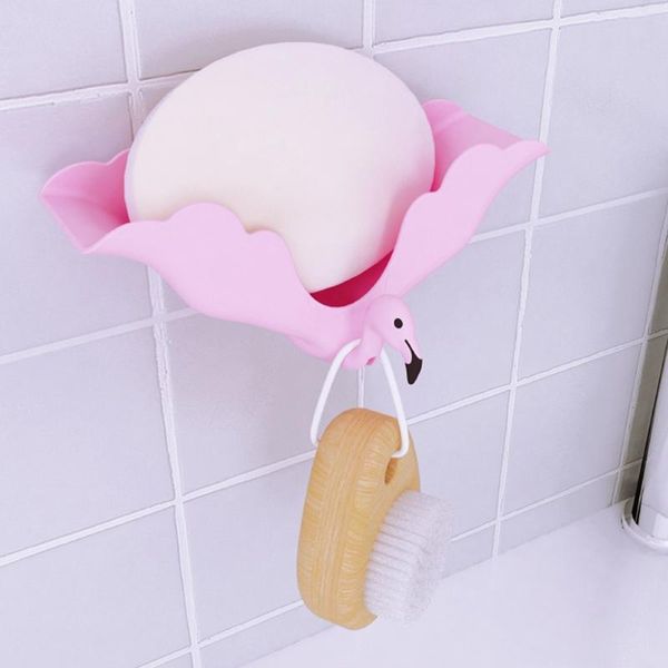 soap dishes portable creative flamingo bathroom drain suction cup wall-mounted box multifunctional personalized boxes