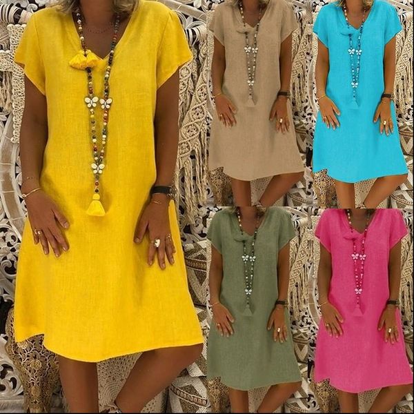 new women dress solid color v neck cotton dress casual holiday beach sundress dress fashion beach vestidos mujer 2021 plus size, Black;gray
new women dress solid color v neck cotton dress casual holiday beach sundress dress fashion beach vestidos mujer 2021 plus size, Black;gray