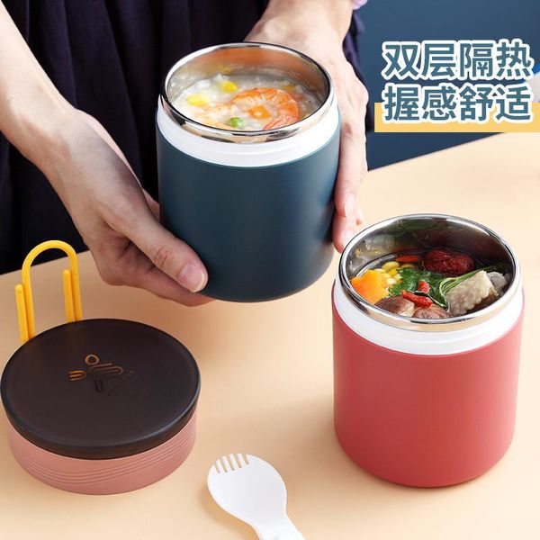 dinnerware sets 450ml stainless steel insulated lunch box mental for student ins bento tableware container storage breakfast boxes