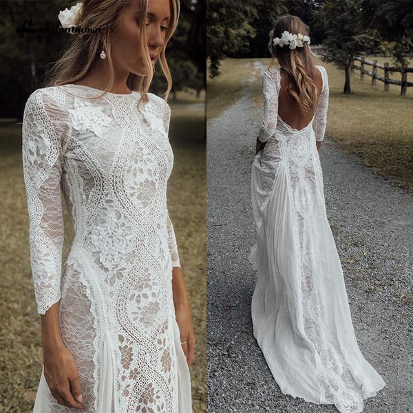 2021 new lace a line wedding es long sleeve backless scoop neck vestido novia boho bridal gown robe de mariee 3nyw, White
2021 new lace a line wedding es long sleeve backless scoop neck vestido novia boho bridal gown robe de mariee 3nyw, White