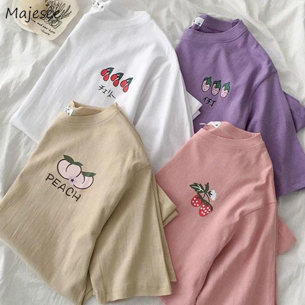 women's t-shirt t-shirts women fruit print teenage o-neck minimalist kawaii ulzzang streetwear preppy style trends womens clothes all, White
women's t-shirt t-shirts women fruit print teenage o-neck minimalist kawaii ulzzang streetwear preppy style trends womens clothes all, White