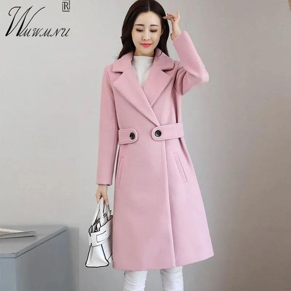 women's wool & blends 2021 korean fashion pink sashes coats sweet outdoor warm winter jacket female elegant pocket suit collar outerwea, Black
women's wool & blends 2021 korean fashion pink sashes coats sweet outdoor warm winter jacket female elegant pocket suit collar outerwea, Black