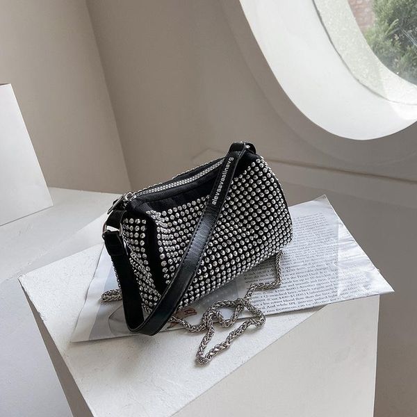 evening bags fashion bling bright diamond single-shoulder bucket bag chain messenger rhinestone