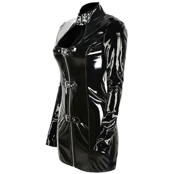 casual dresses s-xxl fashion women pvc latex buckle dress keyhole bust zipper black faux leather long-sleeved vinyl club mini, Black;gray
casual dresses s-xxl fashion women pvc latex buckle dress keyhole bust zipper black faux leather long-sleeved vinyl club mini, Black;gray