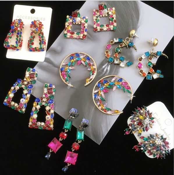 fashion series vintage dangle earrings women's colorful crystal exaggerated diamond-encrusted ear jewelry dance accessories in europe a, Silver
fashion series vintage dangle earrings women's colorful crystal exaggerated diamond-encrusted ear jewelry dance accessories in europe a, Silver