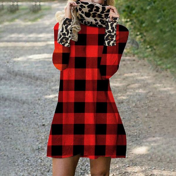 casual dresses 40# plaid print turtleneck dress long sleeve patchwork pullover woman oversized autumn winter slim warm mini, Black;gray
casual dresses 40# plaid print turtleneck dress long sleeve patchwork pullover woman oversized autumn winter slim warm mini, Black;gray